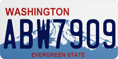 WA license plate ABW7909