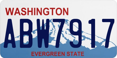 WA license plate ABW7917