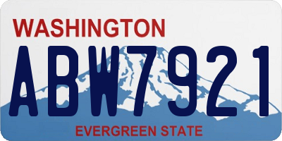 WA license plate ABW7921
