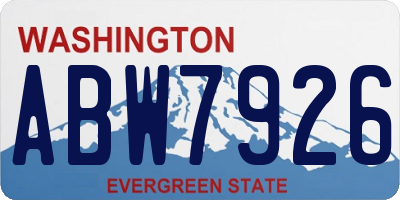 WA license plate ABW7926