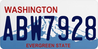 WA license plate ABW7928