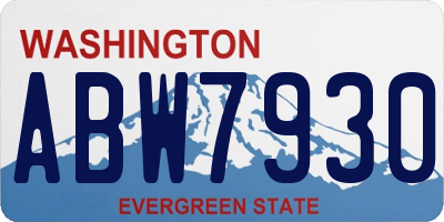 WA license plate ABW7930