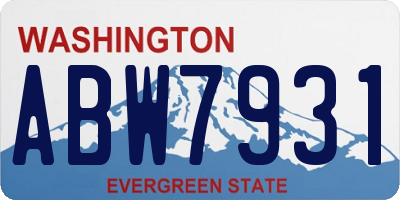 WA license plate ABW7931