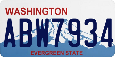 WA license plate ABW7934