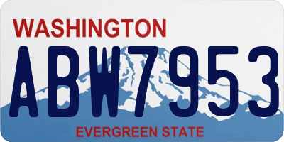 WA license plate ABW7953