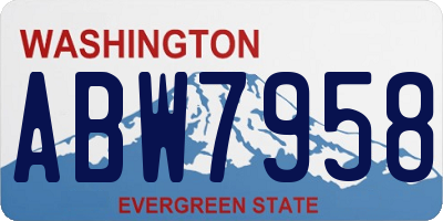 WA license plate ABW7958