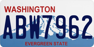 WA license plate ABW7962