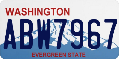 WA license plate ABW7967