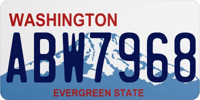 WA license plate ABW7968