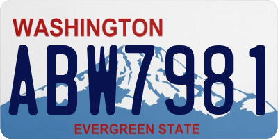 WA license plate ABW7981