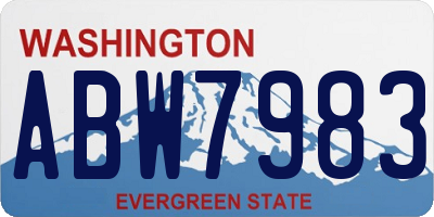 WA license plate ABW7983