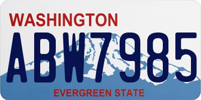 WA license plate ABW7985