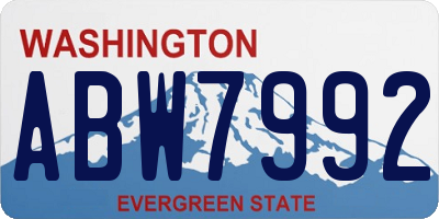 WA license plate ABW7992