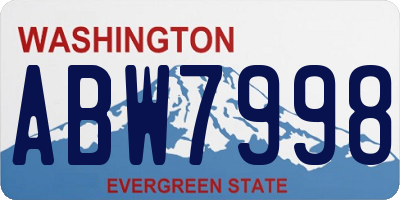 WA license plate ABW7998