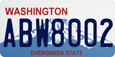 WA license plate ABW8002