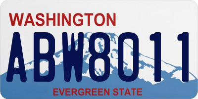 WA license plate ABW8011