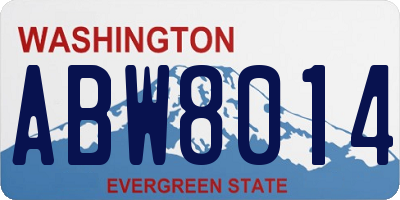 WA license plate ABW8014