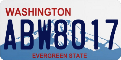 WA license plate ABW8017