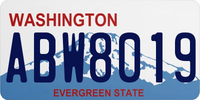 WA license plate ABW8019