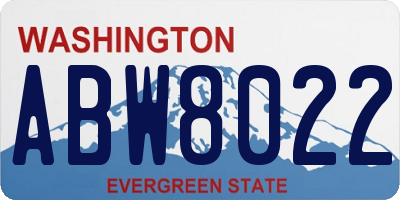 WA license plate ABW8022