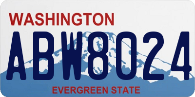 WA license plate ABW8024