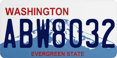 WA license plate ABW8032