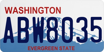 WA license plate ABW8035