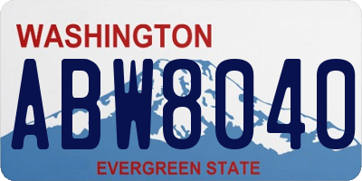 WA license plate ABW8040