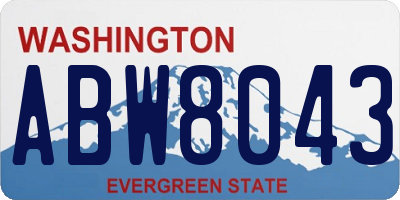 WA license plate ABW8043
