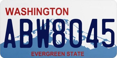 WA license plate ABW8045