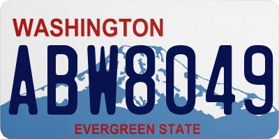 WA license plate ABW8049