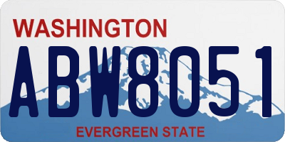 WA license plate ABW8051