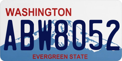 WA license plate ABW8052