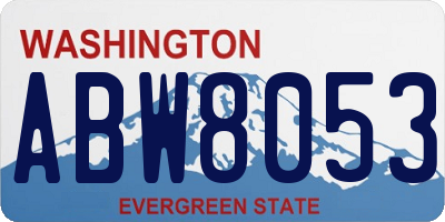 WA license plate ABW8053