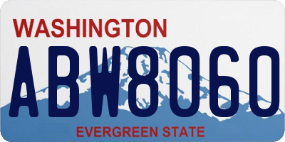 WA license plate ABW8060