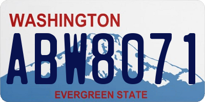 WA license plate ABW8071