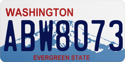 WA license plate ABW8073