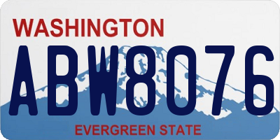 WA license plate ABW8076