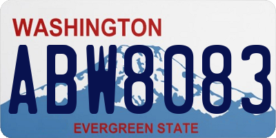WA license plate ABW8083