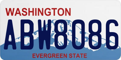 WA license plate ABW8086