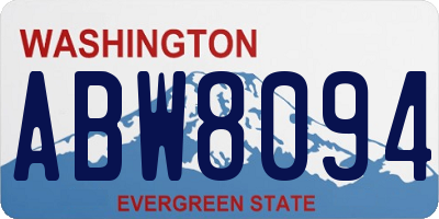 WA license plate ABW8094
