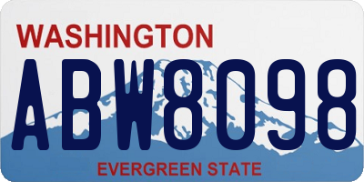 WA license plate ABW8098