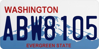 WA license plate ABW8105