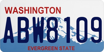 WA license plate ABW8109