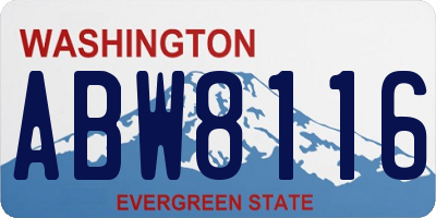 WA license plate ABW8116