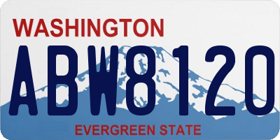 WA license plate ABW8120