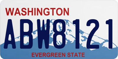 WA license plate ABW8121