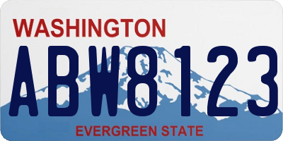 WA license plate ABW8123