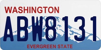 WA license plate ABW8131
