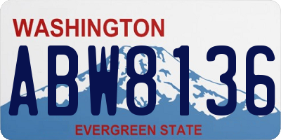 WA license plate ABW8136